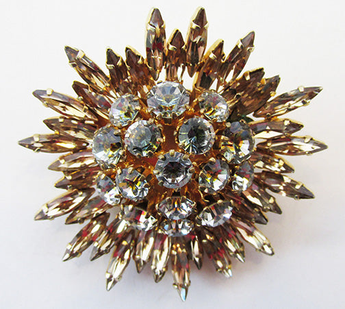 Austria Vintage Mid Century 1950s Dazzling Rhinestone Starburst Pin