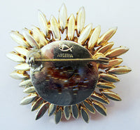 Austria Vintage Mid Century 1950s Dazzling Rhinestone Starburst Pin - Thumbnail