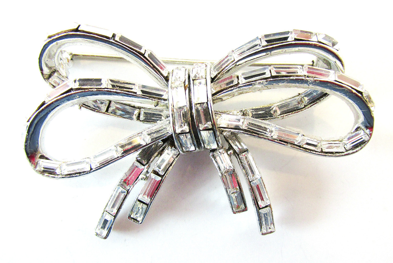 Vintage Jewelry 1950s Coro Mid-Century Rhinestone Bow Pin