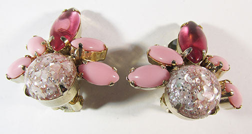 Vintage Mid Century 1950s Distinctive Art Glass Earrings
