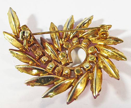 Vintage Mid Century 1950s Flawless Fuchsia Rhinestone Pin