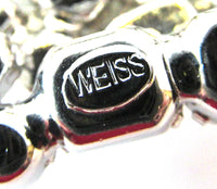 1950s Weiss Vintage Designer Jewelry Mint Two-Tier Rhinestone Pin