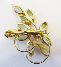 Vintage 1950s Delightful Citrine and Topaz Floral Bouquet Pin - Thumbnail