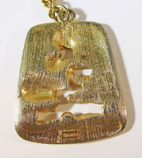 Crown Trifari Vintage Retro 1960s Avant-Garde Gold Pendant