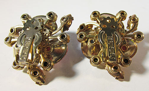 Beaujewels Vintage Bold Mid Century Multi-Colored Earrings