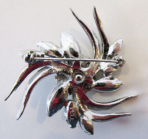 Pell Vintage 1950s Exquisite Rhinestone Floral Swirl Pin