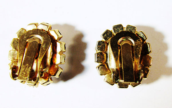 Vintage 1950s Eye-Catching Mid-Century Geometric Diamante Earrings