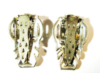 1930s Vintage Stunning Pair of Art Deco Diamante Dress Clips - Back - Thumbnail