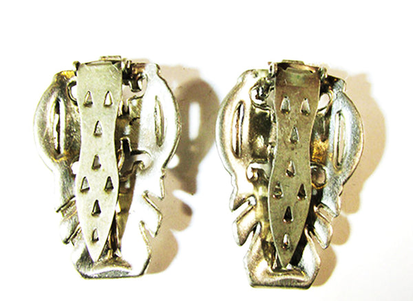 1930s Vintage Stunning Pair of Art Deco Diamante Dress Clips - Back