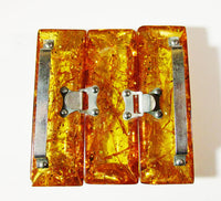 Vintage 1940s Striking Transparent Mid-Century Lucite Belt Buckle - Back - Thumbnail