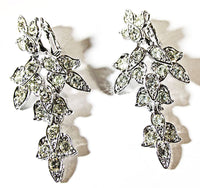 Sarah Coventry Vintage 1950s Clear Rhinestone Bracelet and Earrings - Earrings - Thumbnail