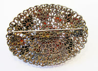 Vintage Retro 1920s Beautiful Art Nouveau Celluloid Floral Pin - Thumbnail