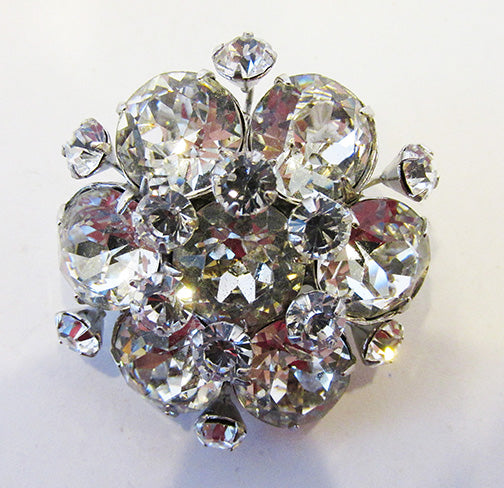 Kramer N.Y. Vintage Exquisite Mid Century 1950s Floral Rhinestone Pin