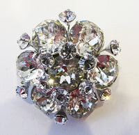 Kramer N.Y. Vintage Exquisite Mid Century 1950s Floral Rhinestone Pin - Thumbnail
