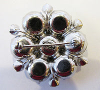 Kramer N.Y. Vintage Exquisite Mid Century 1950s Floral Rhinestone Pin - Thumbnail