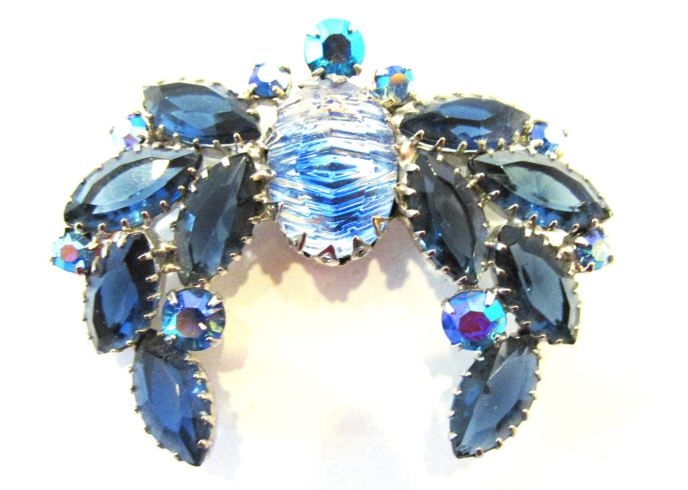 Dazzling 1950s Vintage Jewelry Mid-Century Rhinestone Pin - Front