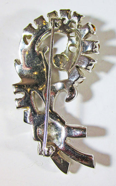 Vintage 1940s Exquisite Citrine Floral Pin