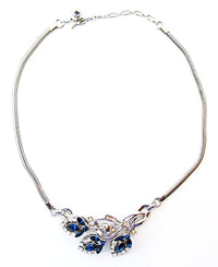 Crown Trifari 1950s Vintage Alfred Philippe Diamante Floral Set - Necklace - Thumbnail
