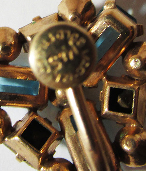 Vintage M&S Designer Jewelry Mid-Century Gold Filled Diamante Earrings - Signature