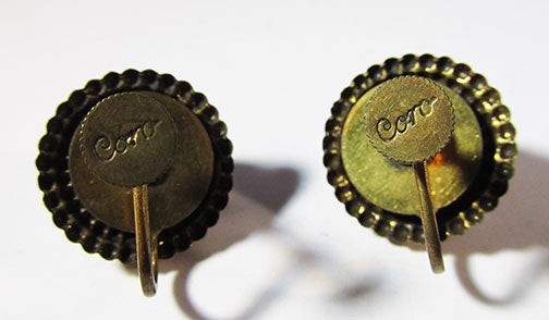 Coro Vintage Minimalist 1950s Multi-Colored Button Earrings