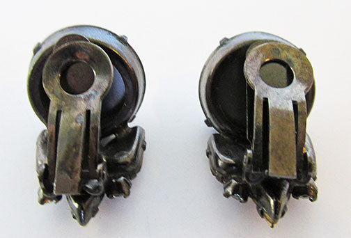 Vintage Mid Century 1950s Unique Floral Button Earrings