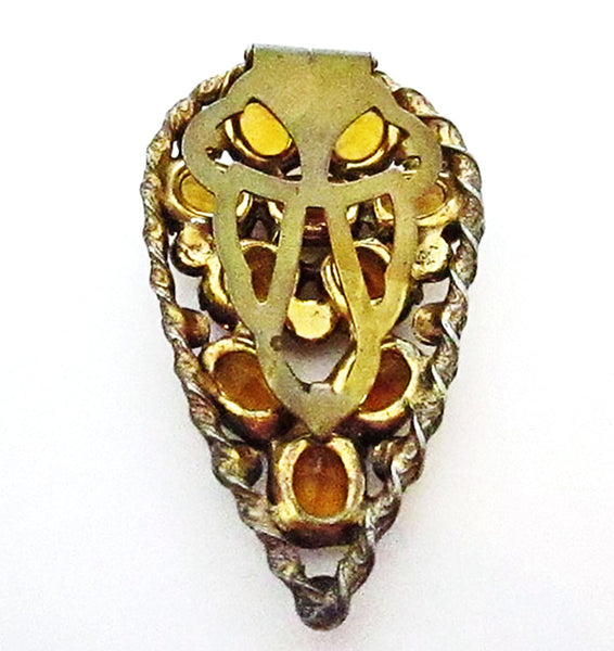 1930s Vintage Art Deco Magnificent Topaz Diamante Dress Clip
