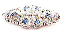 1930s Vintage Jewelry Spectacular Art Deco Sapphire Diamante Duette - Front - Thumbnail