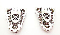 1930s Vintage Jewelry Spectacular Art Deco Sapphire Diamante Duette - Clip Backs - Thumbnail