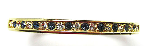 Roman Vintage Jewelry 1970s Retro Diamante Sapphire Bangle Bracelet - Front