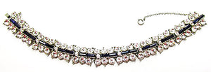 Vintage Jewelry 1950s Mid-Century Stunning Diamante Link Bracelet- Front
