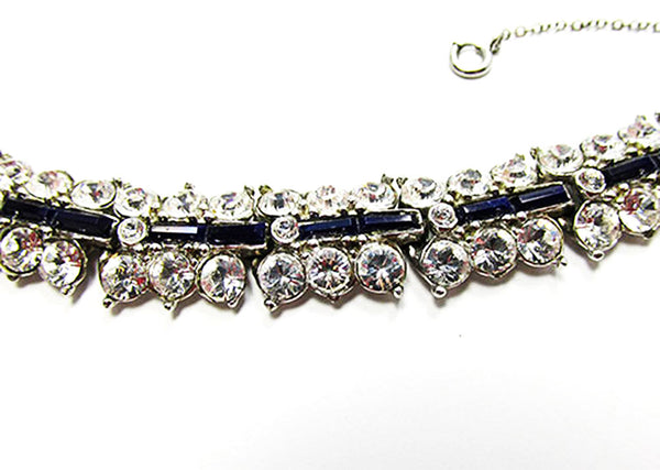 Vintage Jewelry 1950s Mid-Century Stunning Diamante Link Bracelet- Close Up