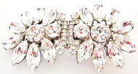 1930s Vintage Costume Jewelry Exquisite Diamante Floral Duette - Thumbnail