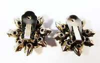 Beautiful 1950s Mid-Century Vintage Sapphire Diamante Earrings