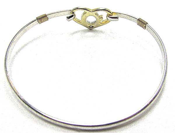 Vintage Jewelry Romantic Retro Contemporary Style Heart Cuff Bracelet - Back