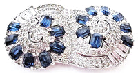 1930s Policini Vintage Jewelry Rare Art Deco Sapphire Diamante Duette - Thumbnail