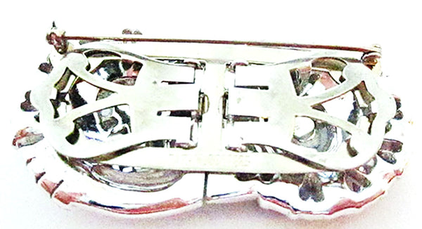 1930s Policini Vintage Jewelry Rare Art Deco Sapphire Diamante Duette