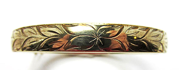Danecraft Vintage 1940s Gorgeous Gold-Filled Engraved Cuff Bracelet - Front