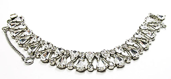 Vintage 1950s Outstanding Mid-Century Clear Diamante Bracelet - Front