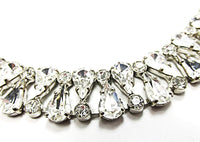 Vintage 1950s Outstanding Mid-Century Clear Diamante Bracelet - Close Up - Thumbnail