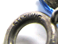Vintage 1940s Sterling Silver Sapphire Rhinestone Bracelet - Sterling Mark - Thumbnail