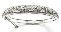 Vintage Costume Jewelry 1960s Superb Sparkling Diamante Cuff Bracelet - Front - Thumbnail