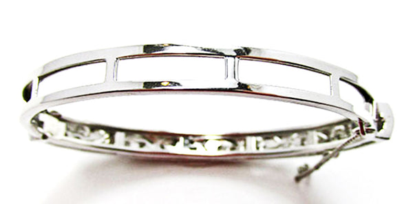 Vintage Costume Jewelry 1960s Superb Sparkling Diamante Cuff Bracelet- Back