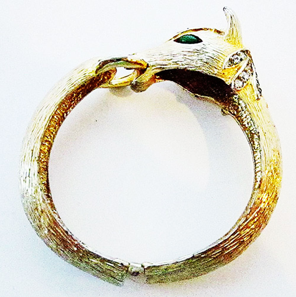 Boucher Vintage 1950s Stunning Mid-Century Horsehead Diamante Bracelet - Side