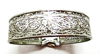 Rare JJ White Antique 1910s Clear Rhinestone Bow Cuff Bracelet - Back - Thumbnail