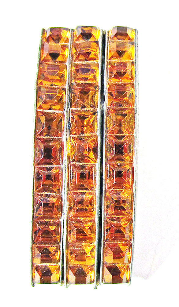Vintage 1930s Jewelry Stunning Art Deco Topaz Diamante Dress Clip - Front
