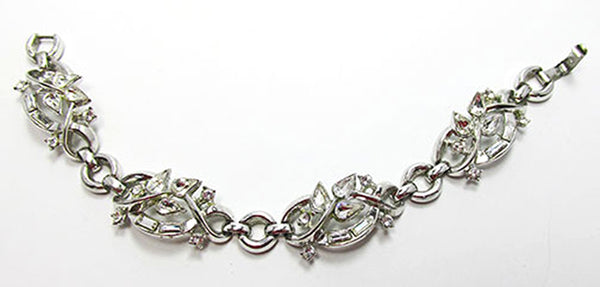 Trifari Vintage Jewelry 1950s Mid-Century Diamante Link Bracelet- Front