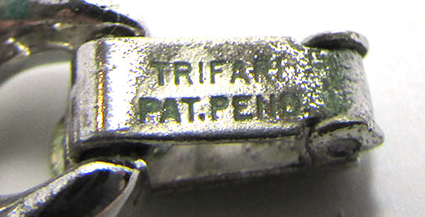 Trifari Vintage Jewelry 1950s Mid-Century Diamante Link Bracelet - Signature