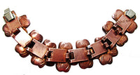 Rebajes Vintage 1950s Mid-Century Engraved Copper Floral Link Bracelet - Back - Thumbnail