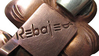 Rebajes Vintage 1950s Mid-Century Engraved Copper Floral Link Bracelett - Signature - Thumbnail