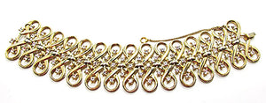 Trifari Vintage Jewelry 1950s Mid-Century Diamante Wide Link Bracelet - Front